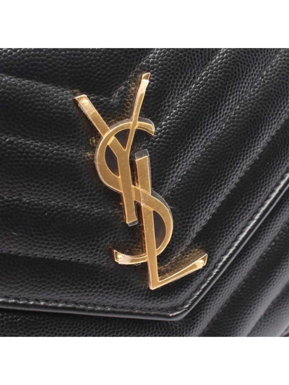 Saint Laurent Paris Shoulder Bag Cassandra Classic Black Leather Chain Wallet